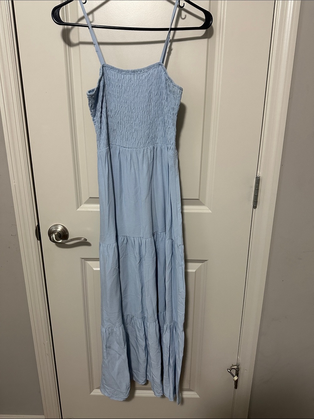 Light Blue Smocked Maxi Dress